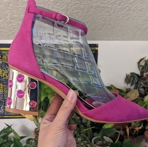 🆕 👠 NIB Aldo Barineau block heels jewel hot pink fuschia size 8 🌿🌿🌿